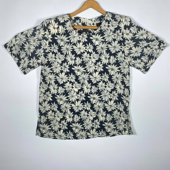 Vintage Tops - Vintage 70s 80s Giovana floral Patter s/s Rayon blouse top Sz Medium Made in USA